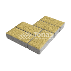 Тротуарная плитка 200х100х80, желтая на камне