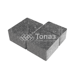 Тротуарная плитка Лэндхаус, аляска черная на камне, 6 см