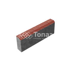 Камень бортовой БР 50.20.8, красный с мраморной крошкой