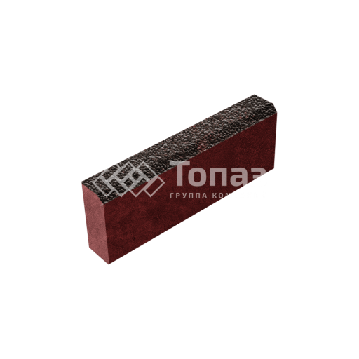 Камень бортовой БР 50.20.8, кармен с мраморной крошкой, красное основание