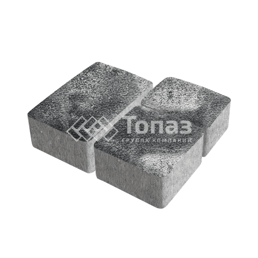 Тротуарная плитка Старый город, черно-белая на камне, 6 см