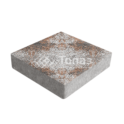 Тротуарная плитка Квадрат 200х200х40, агат оранжевый с гранитной крошкой