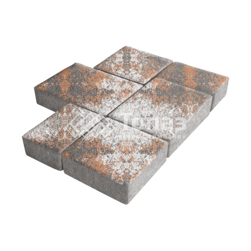 Тротуарная плитка Новый город, агат оранжевый, 8 см