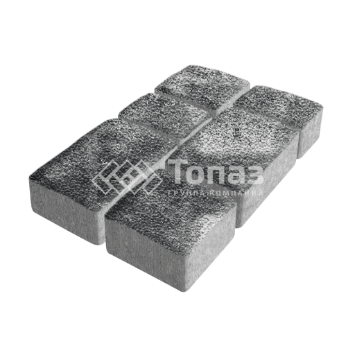 Тротуарная плитка Старый город, черно-белая с гранитной крошкой, 6 см