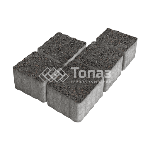 Тротуарная плитка Антик, джафар черный, 4 см