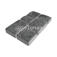 Тротуарная плитка Брук, аляска черная с мраморной крошкой, 4 см