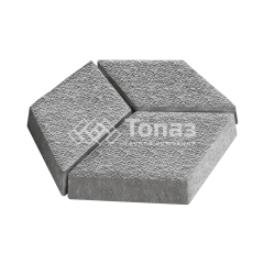 Тротуарная плитка Ромб, серо-белая с мраморной крошкой, 6 см