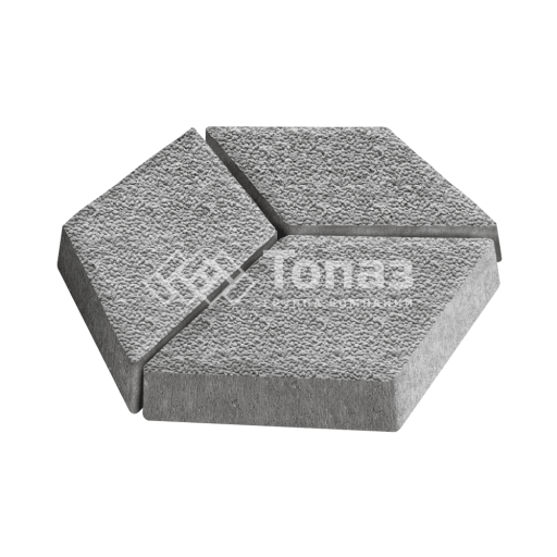 Тротуарная плитка Ромб, серо-белая с мраморной крошкой, 6 см