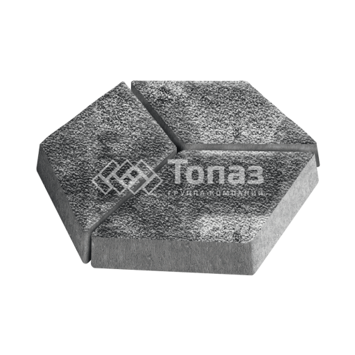 Тротуарная плитка Ромб, черно-белая с мраморной крошкой, 6 см