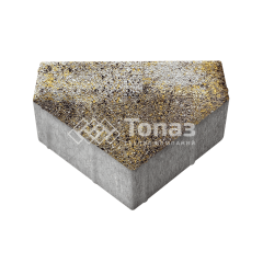 Тротуарная плитка Тиара, агат желтый на камне, 6 см