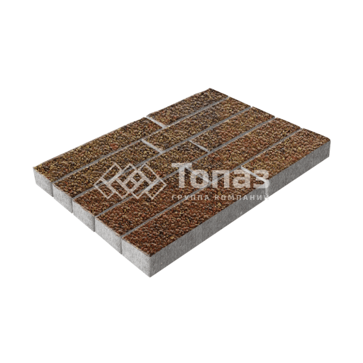 Тротуарная плитка Лукано, джафар оранжевый с гранитной крошкой, 6 см