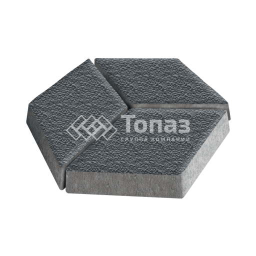 Тротуарная плитка Ромб, черная с гранитной крошкой, 6 см