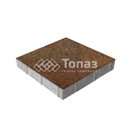 Тротуарная плитка Квадрат 400х400х60, джафар оранжевый на камне