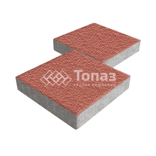 Тротуарная плитка Квадрат 500х500х70, красная с гранитной крошкой