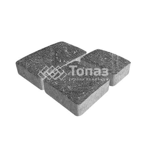 Тротуарная плитка Брук, аляска черная на камне, 6 см