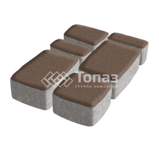 Тротуарная плитка Классико, коричневая, 6 см