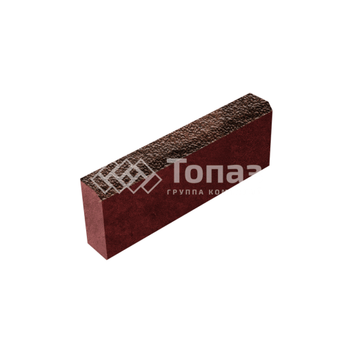 Камень бортовой БР 50.20.8, сорренто с мраморной крошкой, красное основание