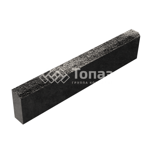 Камень бортовой БР 100.20.8, агат коричневый с мраморной крошкой, черное основание