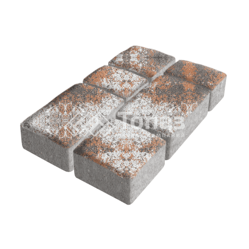 Тротуарная плитка Старый город, агат оранжевый, 6 см