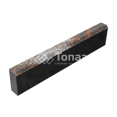 Камень бортовой БР 100.20.8, агат оранжевый с мраморной крошкой, черное основание