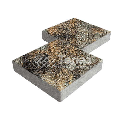 Тротуарная плитка Квадрат 500х500х70, агат кофейный с гранитной крошкой