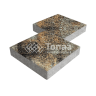 Тротуарная плитка Квадрат 500х500х70, агат кофейный с гранитной крошкой