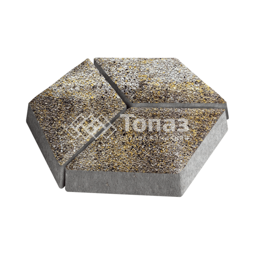 Тротуарная плитка Ромб, агат желтый с гранитной крошкой, 6 см