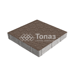 Тротуарная плитка Квадрат 300х300х60, коричневая с мраморной крошкой