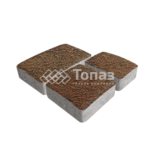 Тротуарная плитка Брук, джафар оранжевый с мраморной крошкой, 4 см