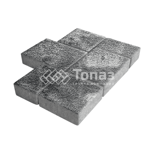 Тротуарная плитка Новый город, черно-белая с мраморной крошкой, 4 см