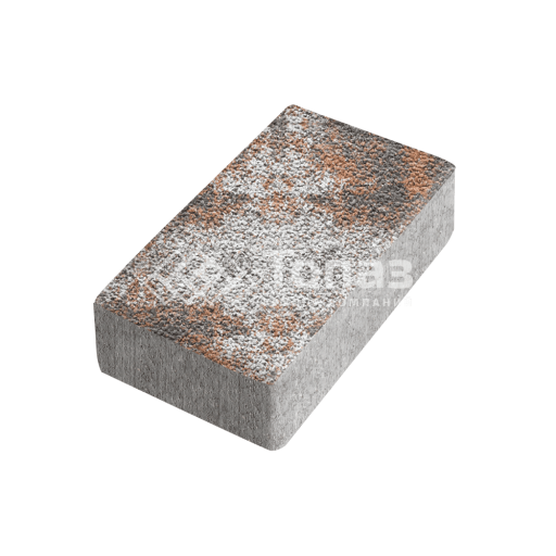 Тротуарная плитка Брусчатка, агат оранжевый с гранитной крошкой, 4 см