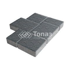 Тротуарная плитка Новый город, черная с мраморной крошкой, 8 см