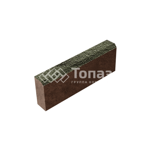 Камень бортовой БР 50.20.8, янтарь с мраморной крошкой, коричневое основание