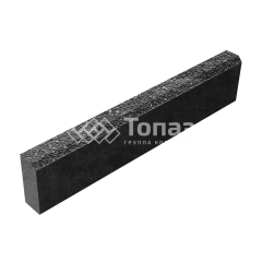 Камень бортовой БР 100.20.8, аляска черная с мраморной крошкой, черное основание