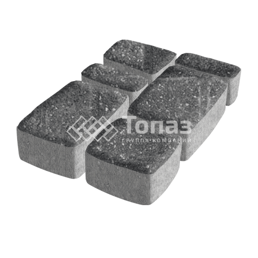 Тротуарная плитка Классико, аляска черная, 4 см