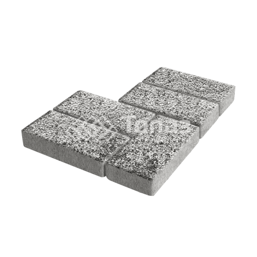 Тротуарная плитка Брусчатка, аляска белая с гранитной крошкой, 4 см