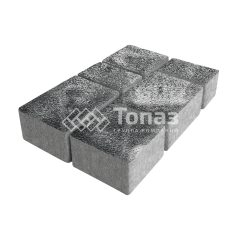 Тротуарная плитка Лэндхаус, черно-белая на камне, 4 см