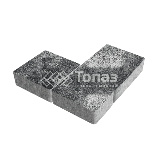 Тротуарная плитка Новый город, черно-белая на камне, 6 см