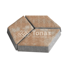 Тротуарная плитка Ромб, сансет на камне, 6 см