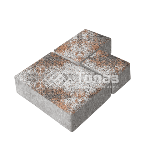 Тротуарная плитка Бергамо, агат оранжевый на камне, 6 см