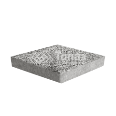 Тротуарная плитка Ромб, аляска белая с гранитной крошкой, 6 см