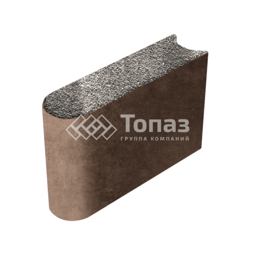 Камень бортовой БРШ 50.20.8, агат коричневый с мраморной крошкой, коричневое основание