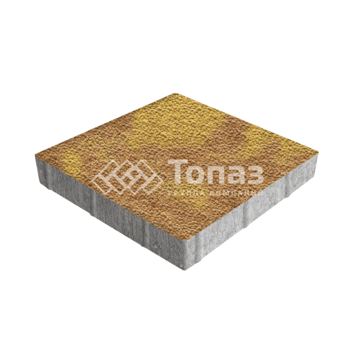 Тротуарная плитка Квадрат 500х500х70, шафран с гранитной крошкой