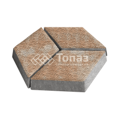 Тротуарная плитка Ромб, сансет с гранитной крошкой, 6 см