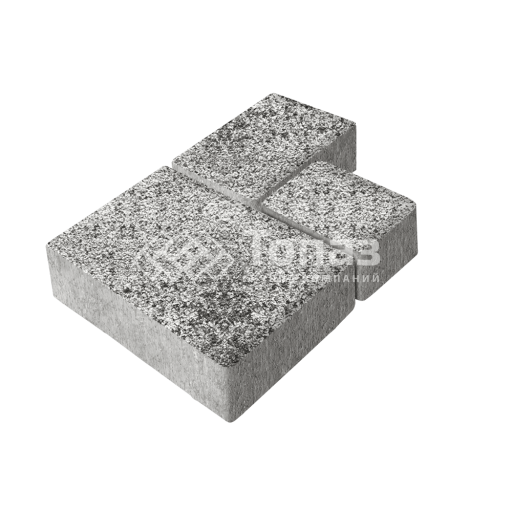 Тротуарная плитка Бергамо, аляска белая на камне, 6 см