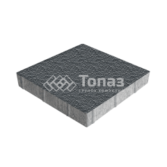 Тротуарная плитка Квадрат 300х300х60, черная с мраморной крошкой