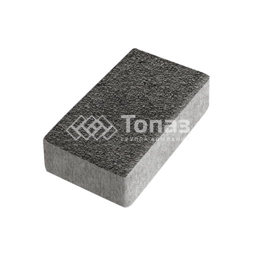 Тротуарная плитка Брусчатка, джафар черный с гранитной крошкой, 6 см