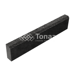 Камень бортовой БР 100.20.8, джафар черный с мраморной крошкой, черное основание