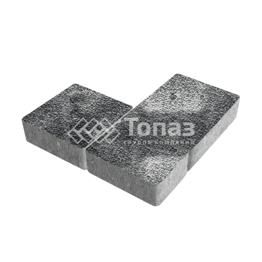 Тротуарная плитка Новый город, черно-белая с мраморной крошкой, 6 см