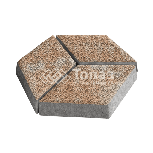 Тротуарная плитка Ромб, сансет с мраморной крошкой, 6 см